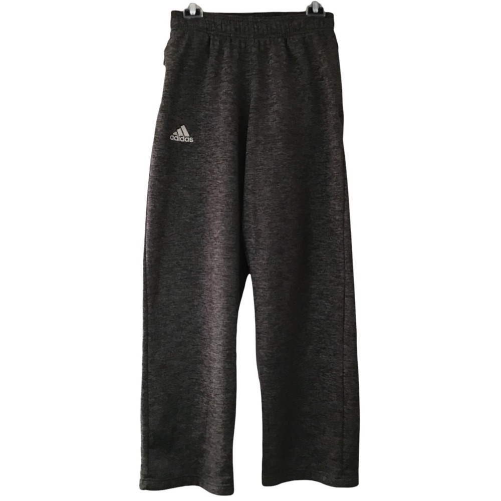 Adidas Climawarm Sweatpants Unisex XS Heathered Dark Gray Drawstring Zip Pockets